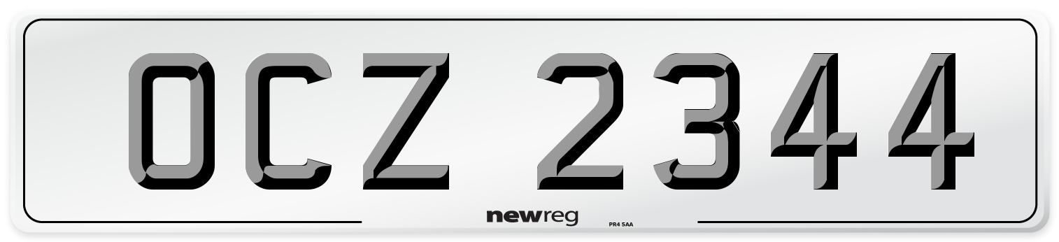 OCZ 2344 Number Plate from New Reg